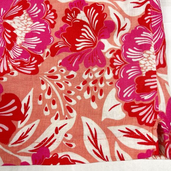 Sigrid Olsen Floral Hawaiian Print 3/4 Bell Sleeve Linen Blend Shift Dress 8 - Picture 7 of 11